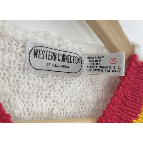 Vtg Western Connection Women’s Pride Rainbow Chunky Knit Dolman Slv Sweater Sz S - Picture 4 of 7